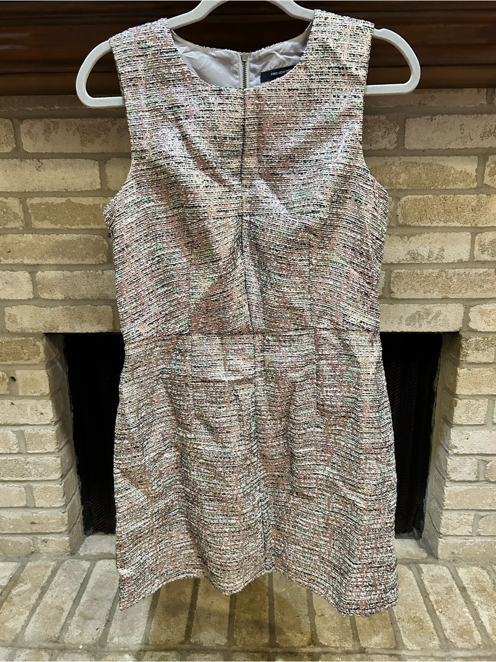 French Connection Multicolor Tweed Sleeveless Sheath Dress EUC